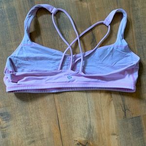 Lululemon bra in light pink.